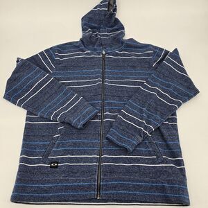 Oakley‎ Men's sz. XL Blue Stripe full zip hooded sweatshirt. (1150)